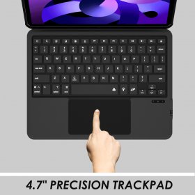 ipad keyboard case for 10.9 inch 2022 iPad Air 5th,2021 iPad Air 4,iPad Pro 11 3rd/2nd/1st Gen,Baaaq Magnetic Detachable Kickstand case with Bluetooth Backlit Keyboard,Click-Anywhere Trackpad-Black