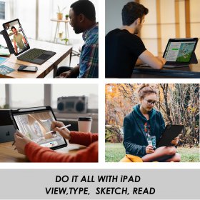ipad keyboard case for 10.9 inch 2022 iPad Air 5th,2021 iPad Air 4,iPad Pro 11 3rd/2nd/1st Gen,Baaaq Magnetic Detachable Kickstand case with Bluetooth Backlit Keyboard,Click-Anywhere Trackpad-Black