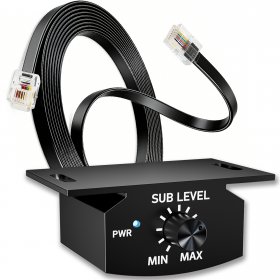 Baaaq Universal Bass Control Knob with 13ft Cable - 6-Pin Car Subwoofer Volume Control, Compatible with Most Car Amp, Easy Install, Copper Core Wire